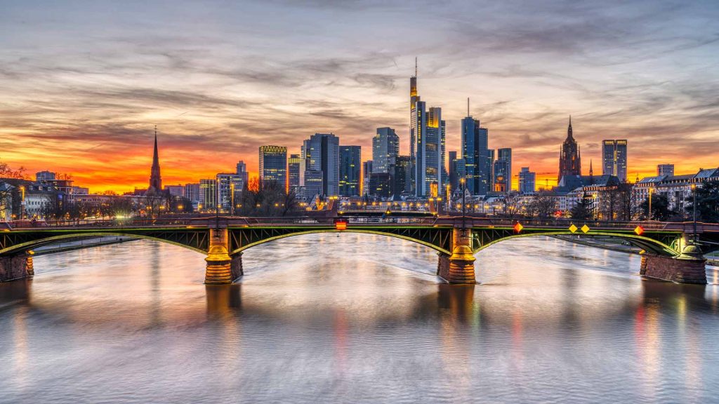 skyline-de-Alemania,-Frankfurt